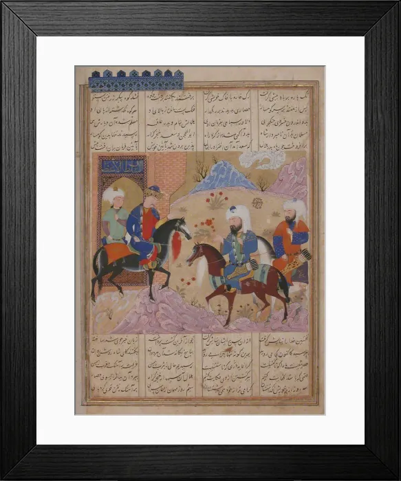 Framed Print : Abu l Mihjan and Sa d ibn Abi Wakkas Become Angry and Leave King Khusrau (?)... ca Framed Print : Abu l Mihjan and Sa d ibn Abi Wakkas Become Angry and Leave King Khusrau (?)... ca