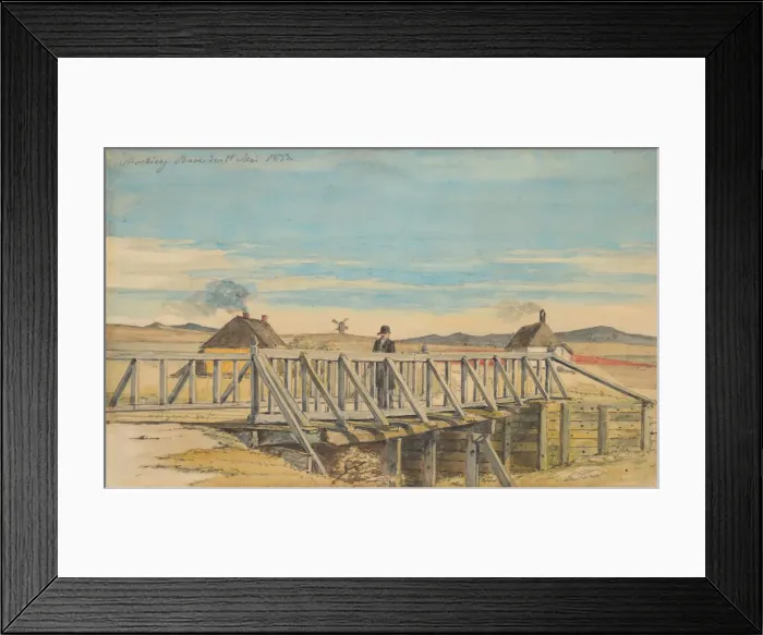 Framed Print : Landscape with a Bridge Near Mosbjerg, 1833. Creator: Martinus Rorbye Framed Print : Landscape with a Bridge Near Mosbjerg, 1833. Creator: Martinus Rorbye