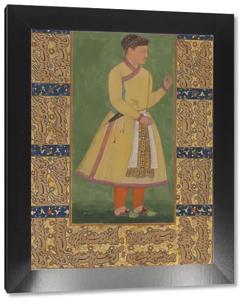 Portrait of Zamana Beg, Mahabat Khan, Folio from the Shah Jahan Album, recto: ca. 1610. Creators: Mir Ali Haravi, Manohar