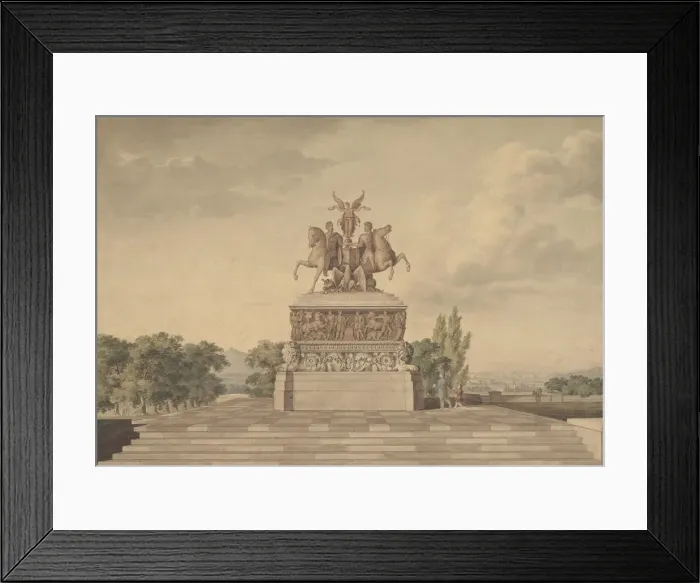 Framed Print : Design for a Monument of the Victory of Waterloo (recto)... 1815 Framed Print : Design for a Monument of the Victory of Waterloo (recto)... 1815