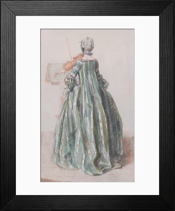 Framed Print : Woman Playing the Violin, Seen from the Back, ca. 1758-59. Creator: Louis de Carmontelle Framed Print : Woman Playing the Violin, Seen from the Back, ca. 1758-59. Creator: Louis de Carmontelle