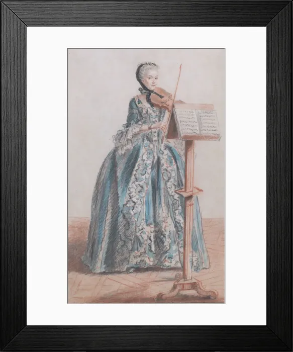 Framed Print : Woman Playing the Violin, Seen from the Front, ca. 1758-59. Creator: Louis de Carmontelle Framed Print : Woman Playing the Violin, Seen from the Front, ca. 1758-59. Creator: Louis de Carmontelle