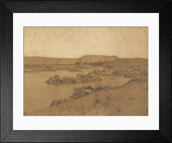 Framed Print : Vue de la premiere Cataracte, prise a l Ouest, entre Assouan et Philae, 1849-50 Framed Print : Vue de la premiere Cataracte, prise a l Ouest, entre Assouan et Philae, 1849-50