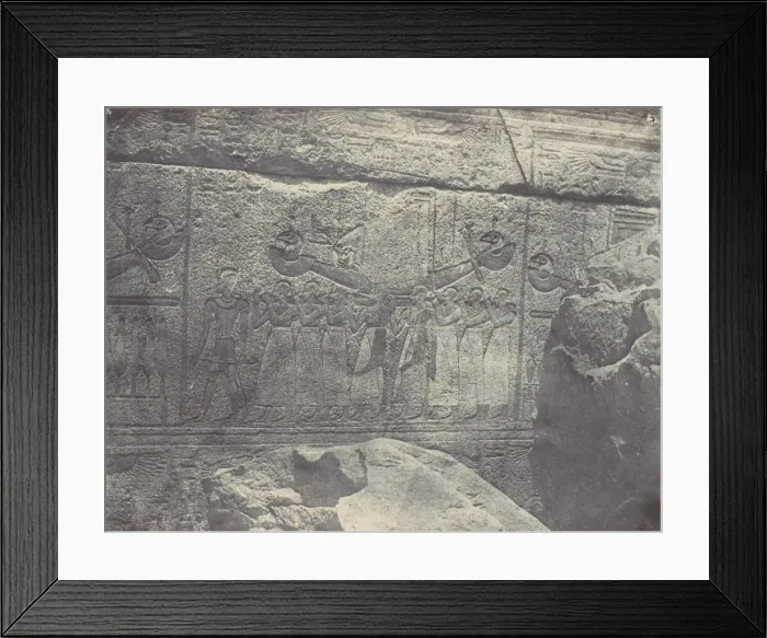 Framed Print : Thebes. Palais de Karnak. Sculptures exterieures du Sanctuaire de granit, 1850 Framed Print : Thebes. Palais de Karnak. Sculptures exterieures du Sanctuaire de granit, 1850