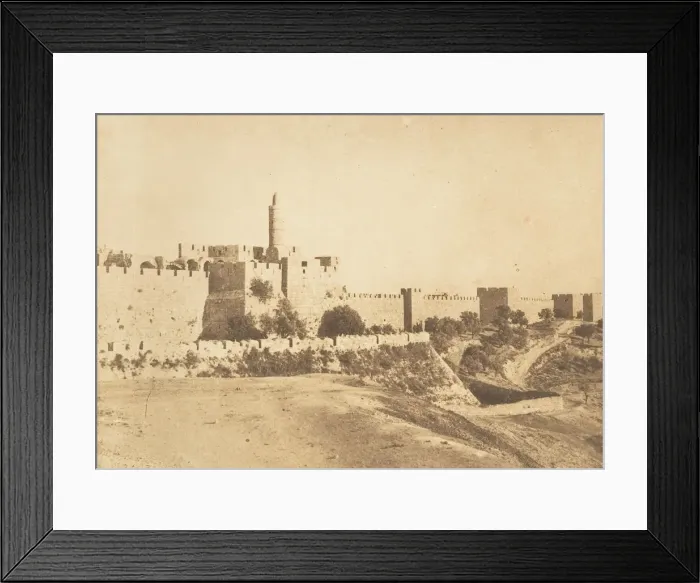Framed Print : Chateau de David (Daoud Kalessy) et murailles de Jerusalem, August 1850