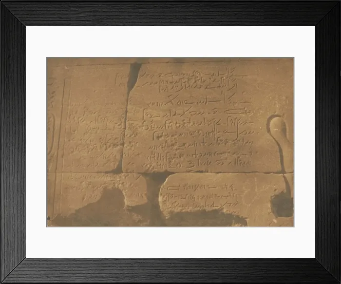 Framed Print : Inscription Demotique; second Pylone du Temple d Isis, a Philae, April 15, 1850