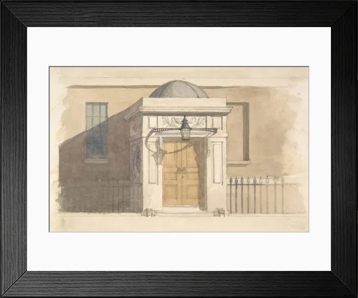 Framed Print : Domed Projecting Rectangular Entrance to a House near Russell Square, 19th century Framed Print : Domed Projecting Rectangular Entrance to a House near Russell Square, 19th century