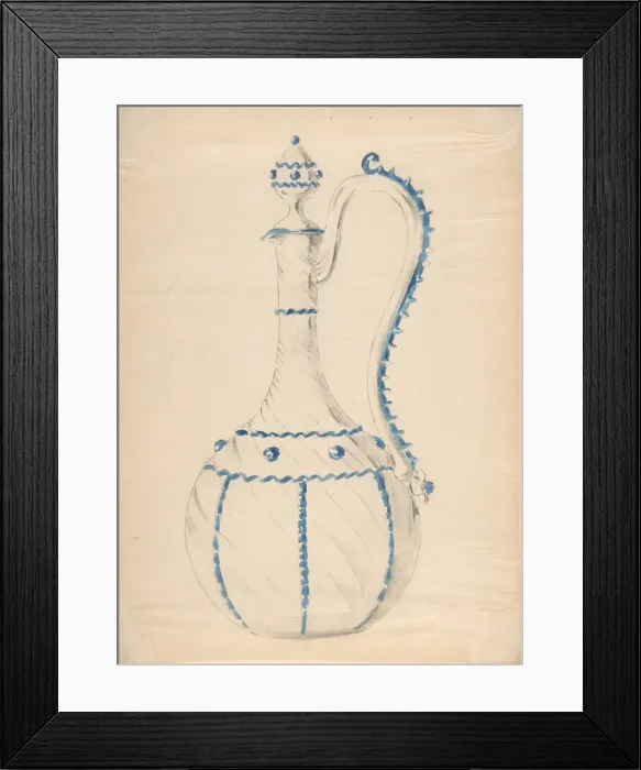 Framed Print : One of Twenty-Three Sheets of Drawings of Glassware (Mirrors, Chandeliers, Goblets, etc Framed Print : One of Twenty-Three Sheets of Drawings of Glassware (Mirrors, Chandeliers, Goblets, etc