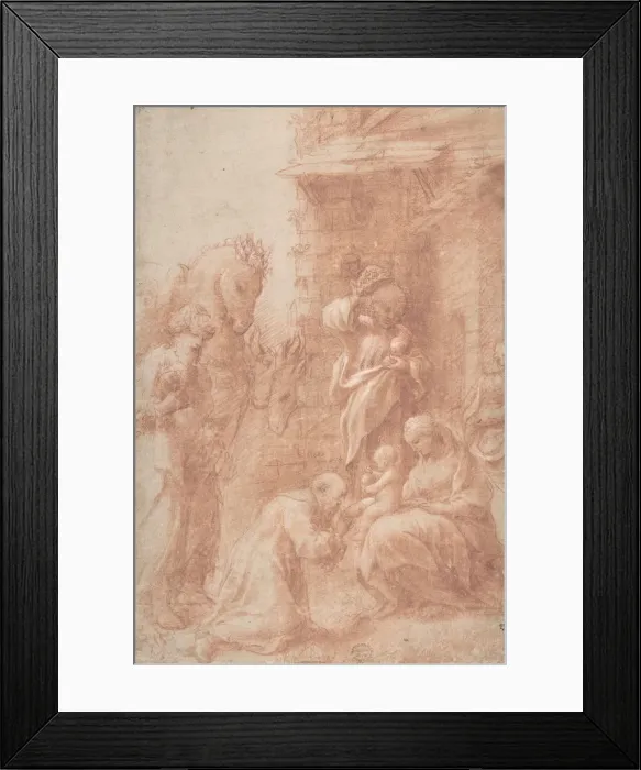 Framed Print : The Adoration of the Magi, ca. 1517. Creator: Correggio Framed Print : The Adoration of the Magi, ca. 1517. Creator: Correggio