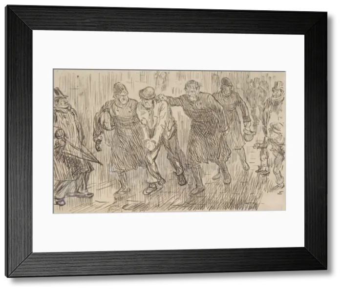 Framed Print : Happy Thought (for Punch, December 16, 1876), 1876. Creator: Charles Samuel Keene Framed Print : Happy Thought (for Punch, December 16, 1876), 1876. Creator: Charles Samuel Keene