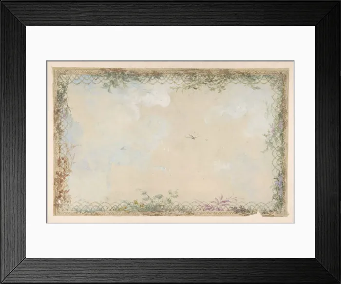 Framed Print : Designs for Ceilings with Clouds and Birds, 19th century. Creator: Charles Monblond