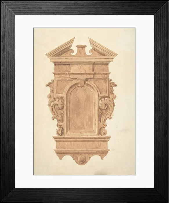 Framed Print : Design for Oak Carving, from the Fireplace, Jerusalem Chamber, Westminster, 1820-71 Framed Print : Design for Oak Carving, from the Fireplace, Jerusalem Chamber, Westminster, 1820-71