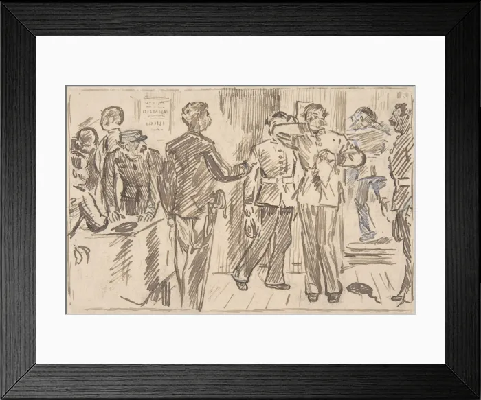 Framed Print : The Soldiers Tear-Old Song, ca. 1879. Creator: Charles Samuel Keene Framed Print : The Soldiers Tear-Old Song, ca. 1879. Creator: Charles Samuel Keene