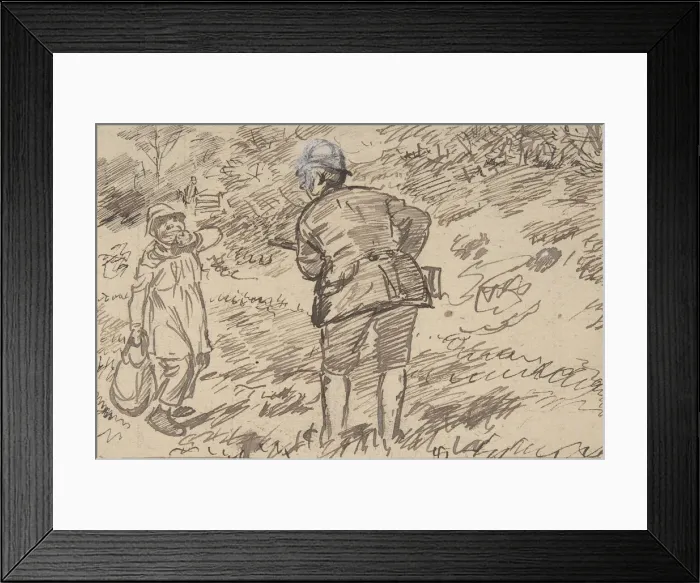 Framed Print : A Reproof, 1870-1891. Creator: Charles Samuel Keene Framed Print : A Reproof, 1870-1891. Creator: Charles Samuel Keene