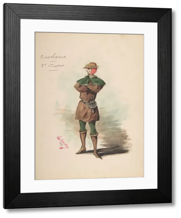 Framed Print : Costume Design for Touchstone [a]; Descriptive Sheet of Costume