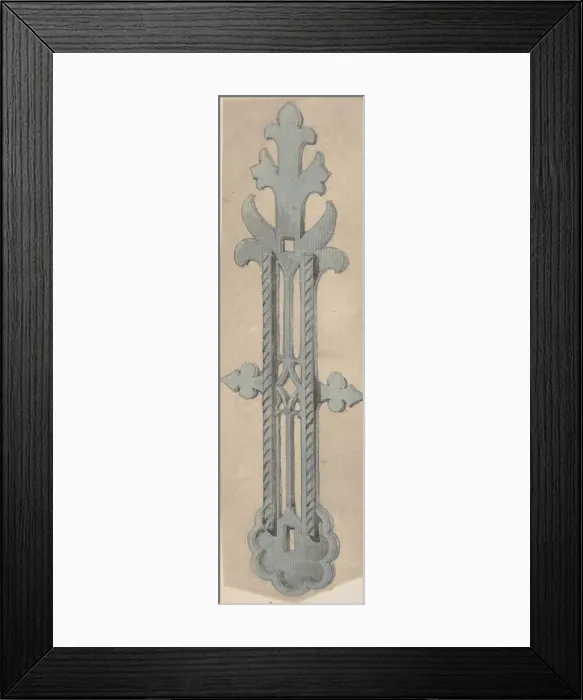 Framed Print : Metal Doorplate for Church, second half 19th century. Creator: Anon Framed Print : Metal Doorplate for Church, second half 19th century. Creator: Anon