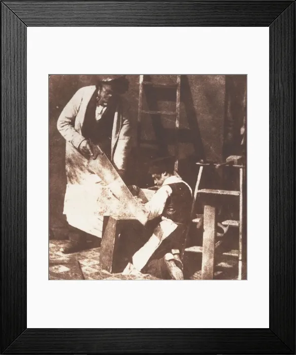 Framed Print : [Carpenter and Apprentice], ca. 1844. Creator: William Henry Fox Talbot