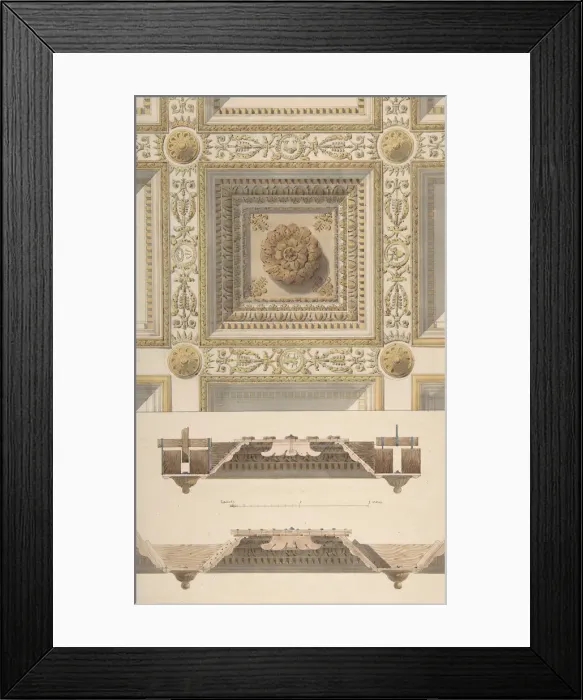 Framed Print : Details of the Coffered and Beamed Ceiling in Santa Maria Maggiore, Rome, 19th century Framed Print : Details of the Coffered and Beamed Ceiling in Santa Maria Maggiore, Rome, 19th century