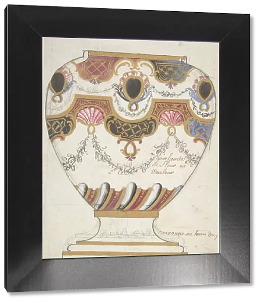 Design for a Porcelain Vase, 19th century. Creator: Anon