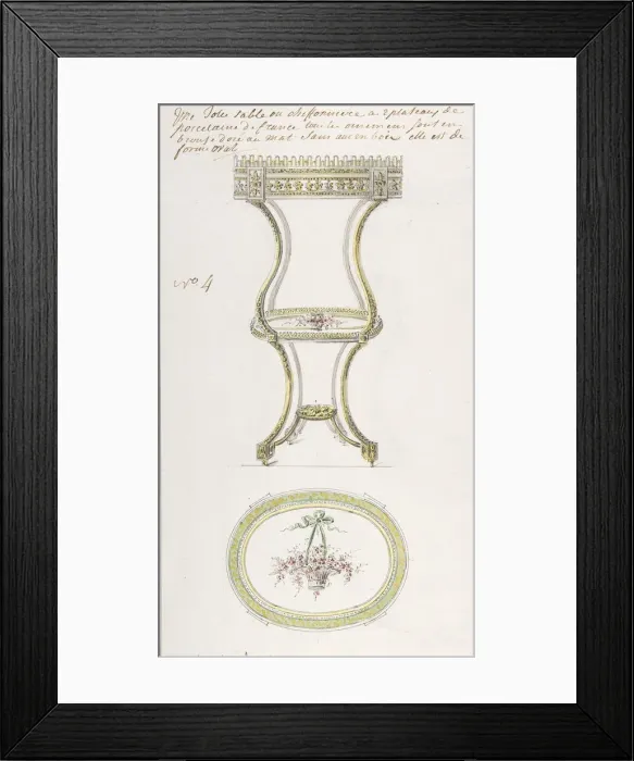 Framed Print : Design for an Occasional Table, ca. 1770-85. Creator: Anon