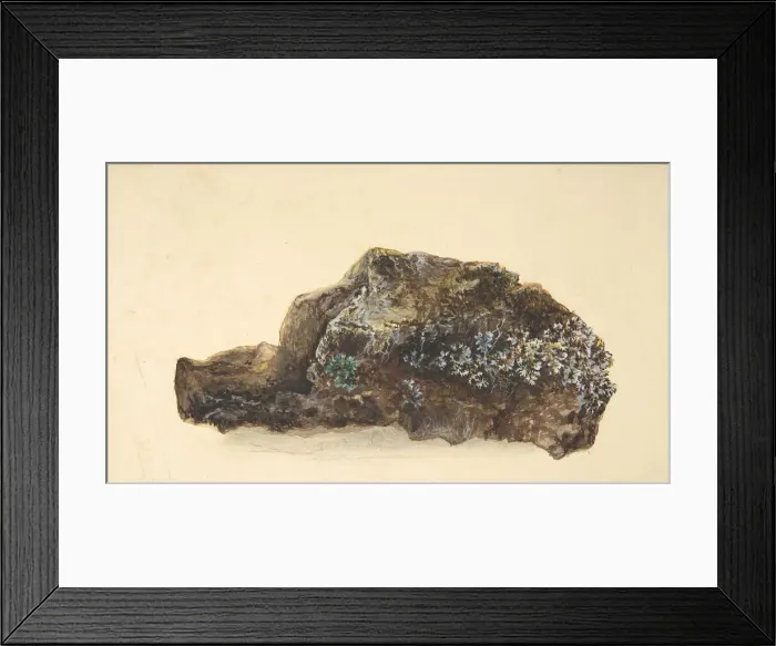 Framed Print : Study of a Rock, early 19th century. Creator: Anon Framed Print : Study of a Rock, early 19th century. Creator: Anon
