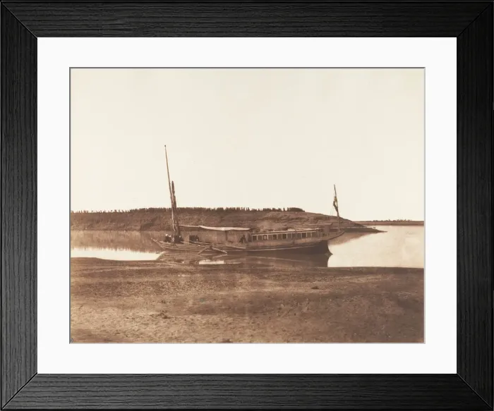 Framed Print : Louksor, Petit Bras du Nil - Barque de Voyageurs, 1851-52. Creator: Felix Teynard Framed Print : Louksor, Petit Bras du Nil - Barque de Voyageurs, 1851-52. Creator: Felix Teynard