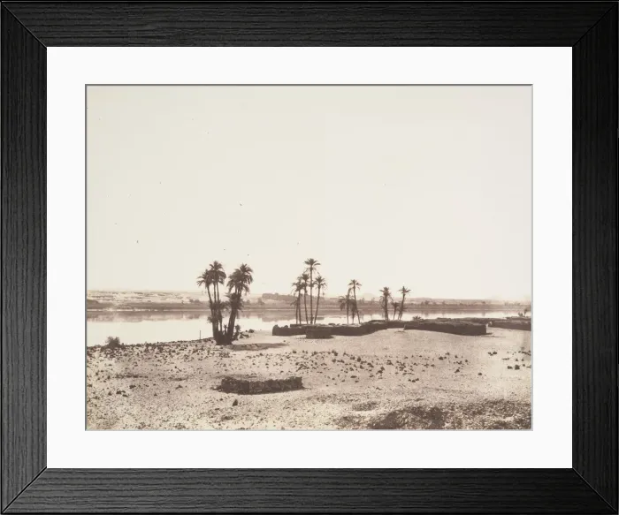 Framed Print : Dakkeh, Village et Rives du Nil, 1851-52. Creator: Felix Teynard Framed Print : Dakkeh, Village et Rives du Nil, 1851-52. Creator: Felix Teynard