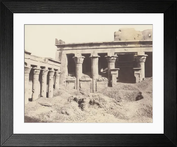 Framed Print : Edfou (Apollonopolis Magna), Galerie Laterale de la Cour et Pronaos, 1851-52 Framed Print : Edfou (Apollonopolis Magna), Galerie Laterale de la Cour et Pronaos, 1851-52