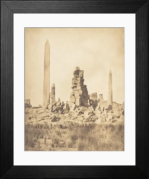 Framed Print : Obelisques du Palais de Karnac (Thebes), 1849-50. Creator: Maxime du Camp Framed Print : Obelisques du Palais de Karnac (Thebes), 1849-50. Creator: Maxime du Camp