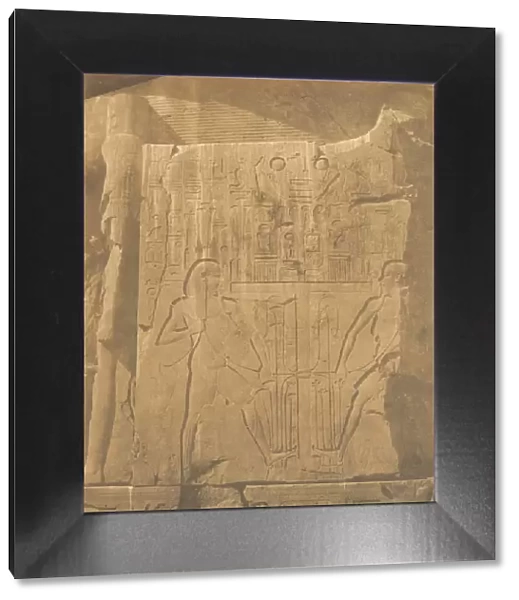 Siege du colosse monolithe d Amenophis III, a Thebes (Dé