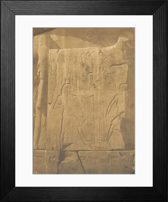 Framed Print : Siege du colosse monolithe d Amenophis III, a Thebes (Dé Framed Print : Siege du colosse monolithe d Amenophis III, a Thebes (Dé
