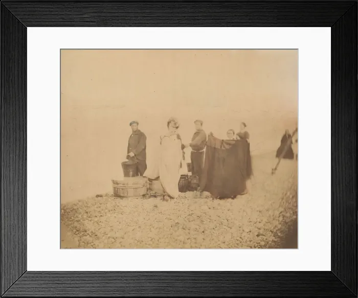 Framed Print : [La Comtesse with Group on a Rocky Beach], 1860s. Creator: Pierre-Louis Pierson