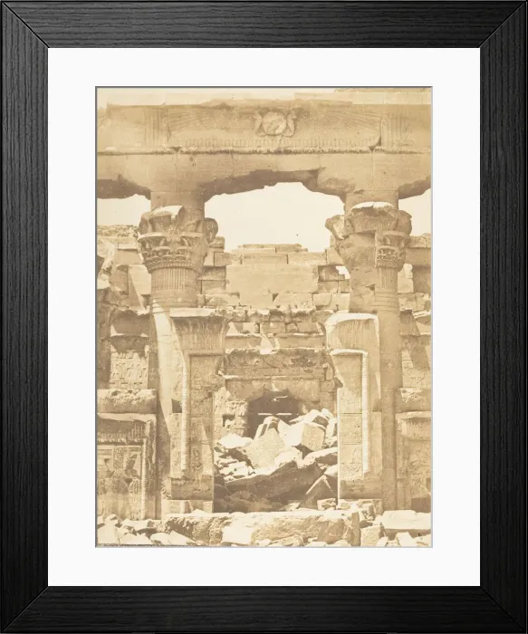 Framed Print : Temple de Kalabcheh - Entre colonnement medial du Pronaos, April 8, 1850