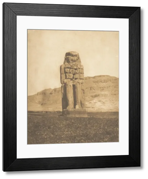 Framed Print : Colosse restaure d Amenophis III, a Thè Framed Print : Colosse restaure d Amenophis III, a Thè