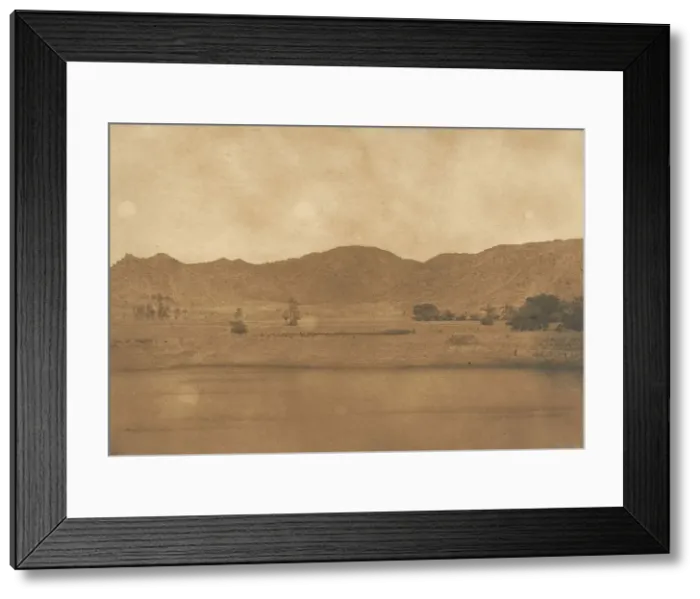 Framed Print : Vue prise du Nord-Est de Philae - Village de Kolokina, 1849-50. Creator: Maxime du Camp Framed Print : Vue prise du Nord-Est de Philae - Village de Kolokina, 1849-50. Creator: Maxime du Camp