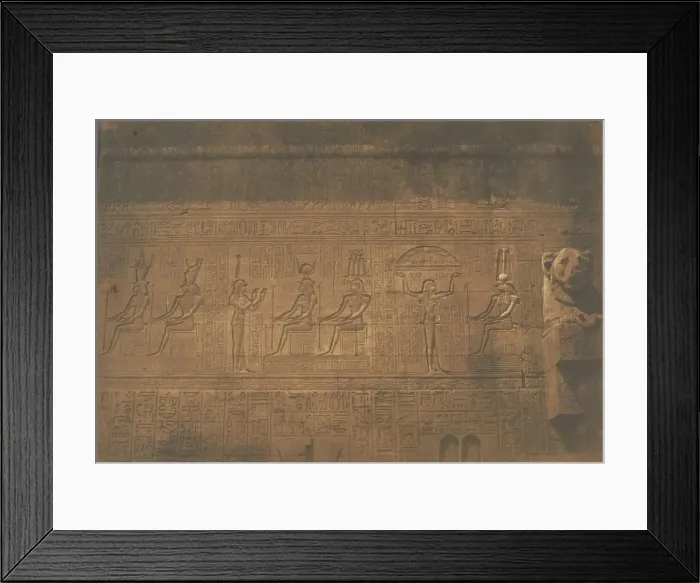 Framed Print : Sculptures sur la facade posterieure du grande Temple de Dendé