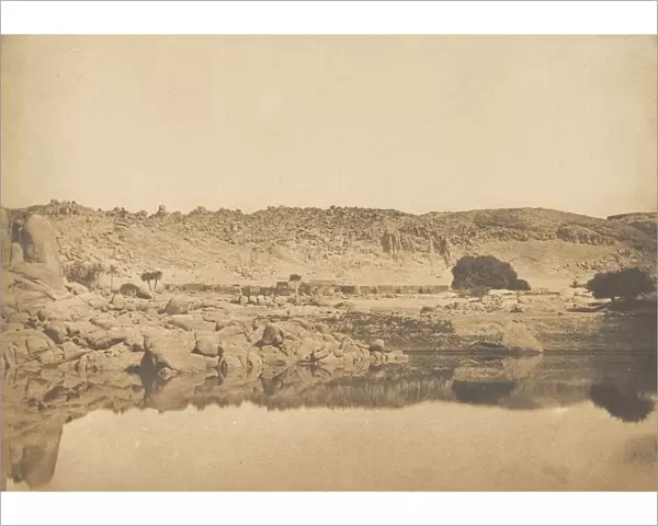Vue prise au Nord de Philae - Village de Kounoco, 1849-50. Creator: Maxime du Camp