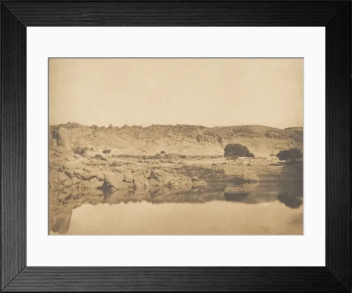 Framed Print : Vue prise au Nord de Philae - Village de Kounoco, 1849-50. Creator: Maxime du Camp Framed Print : Vue prise au Nord de Philae - Village de Kounoco, 1849-50. Creator: Maxime du Camp