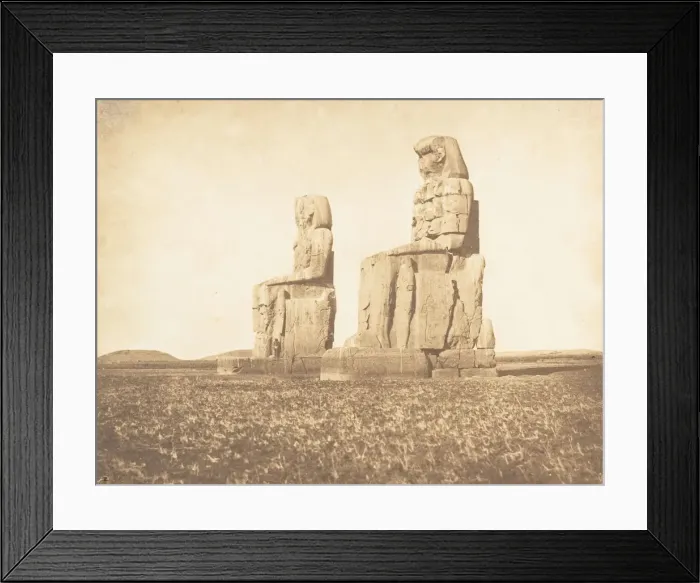 Framed Print : Vue des deux colosses de l Amenopheum, a Thebes, 1849-50 Framed Print : Vue des deux colosses de l Amenopheum, a Thebes, 1849-50