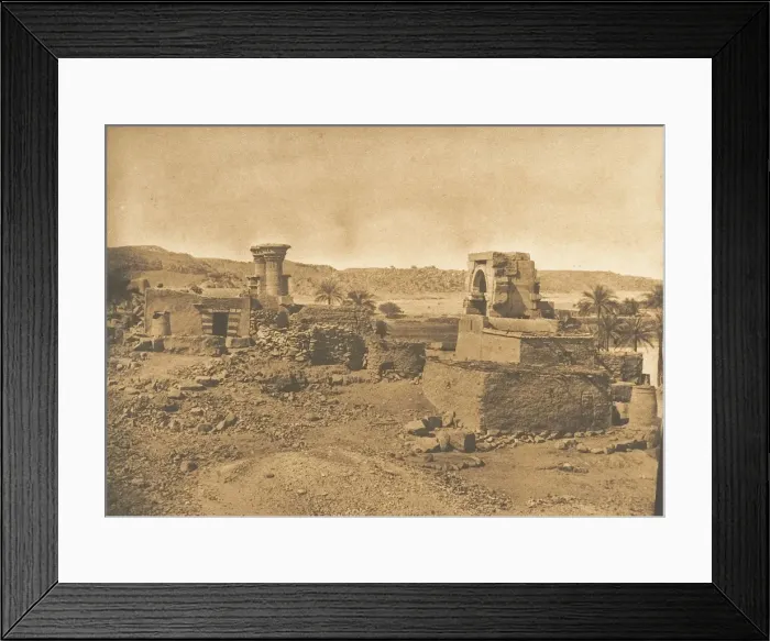 Framed Print : Ruines et Village de Begueh, petite ile a l Ouest de Philae, April 11, 1850 Framed Print : Ruines et Village de Begueh, petite ile a l Ouest de Philae, April 11, 1850
