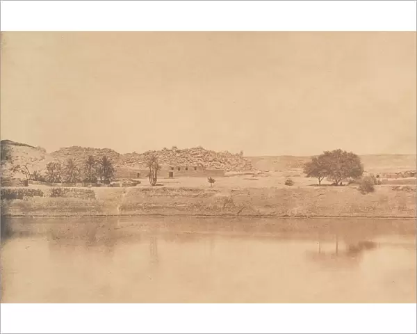 Vue prise a l Est de Philae - Village de Abou-Kouli; Route d Assouan, 1849-50