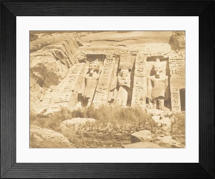 Framed Print : Moitie de la facade du Speos d Athor, a Abousembil (partie mé Framed Print : Moitie de la facade du Speos d Athor, a Abousembil (partie mé