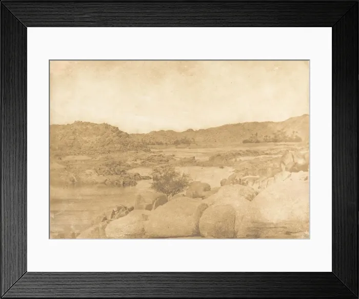 Framed Print : Vue prise a la premiere Cataracte (Rive droite), 1849-50
