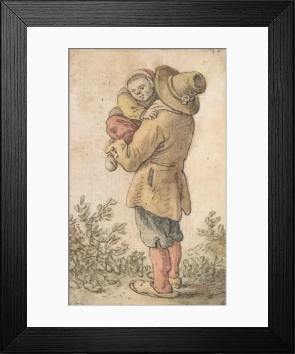 Framed Print : Peasant with Child, 17th century. Creator: Herman Saftleven the Younger Framed Print : Peasant with Child, 17th century. Creator: Herman Saftleven the Younger