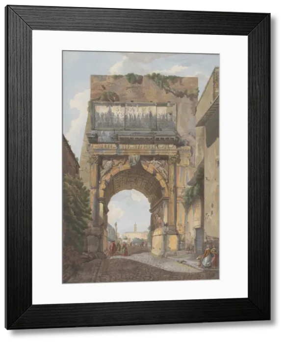 Framed Print : Arch of Titus, ca. 1780. Creators: Giovanni Volpato, Louis Ducros Framed Print : Arch of Titus, ca. 1780. Creators: Giovanni Volpato, Louis Ducros