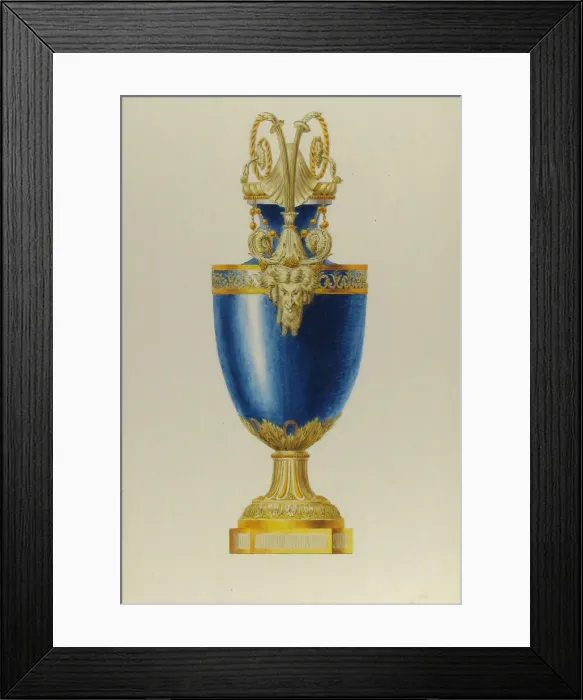Framed Print : Design for a Gilt Bronze Urn, ca. 1770-90. Creator: George Heinrich von Kirn Framed Print : Design for a Gilt Bronze Urn, ca. 1770-90. Creator: George Heinrich von Kirn