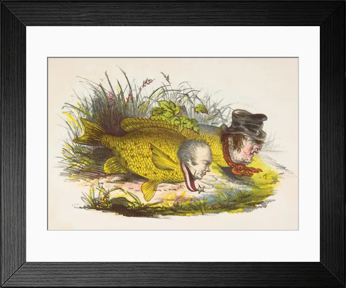 Framed Print : Son Fish and Sucker, from The Comic Natural History of the Human Race, 1851 Framed Print : Son Fish and Sucker, from The Comic Natural History of the Human Race, 1851
