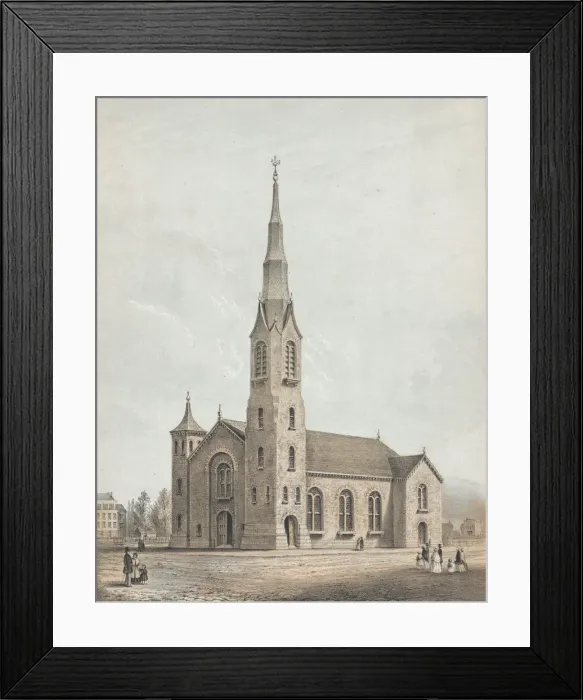 Framed Print : Church of the Pilgrims, Brooklyn, New York, 1844. Creator: Frances Flora Bond Palmer Framed Print : Church of the Pilgrims, Brooklyn, New York, 1844. Creator: Frances Flora Bond Palmer