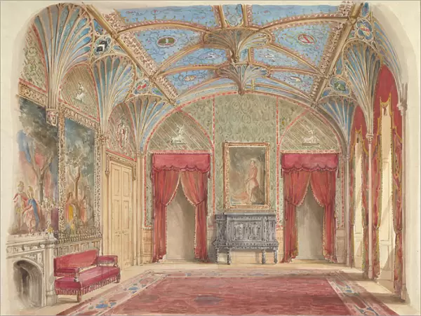 Design for the Decoration of the Drawing Room at Eastnor Castle, Hertfordshire, ca. 1850