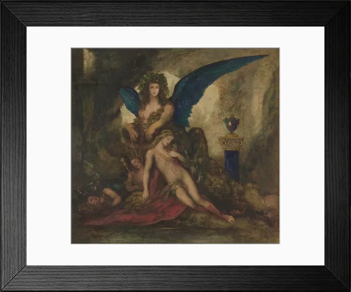 Framed Print : Sphinx in a Grotto (Poet, King and Warrior), 1840-98. Creator: Gustave Moreau Framed Print : Sphinx in a Grotto (Poet, King and Warrior), 1840-98. Creator: Gustave Moreau